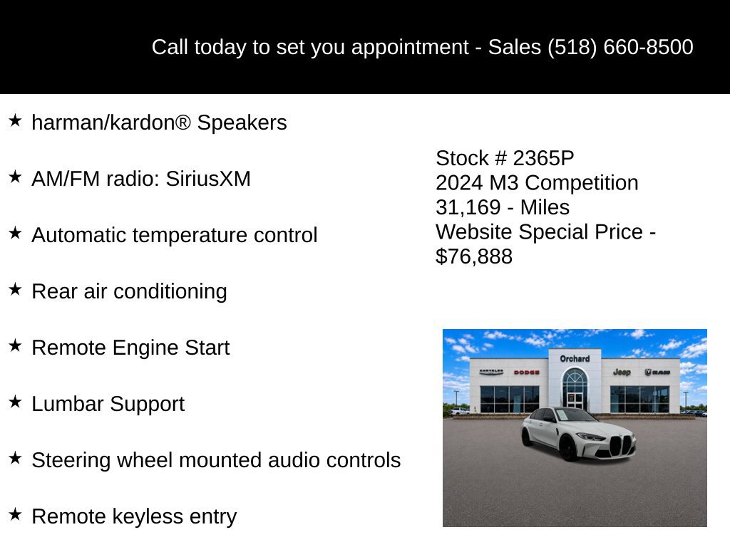 Used 2024 BMW M3 Competition w/ Executive Package RWD image 15