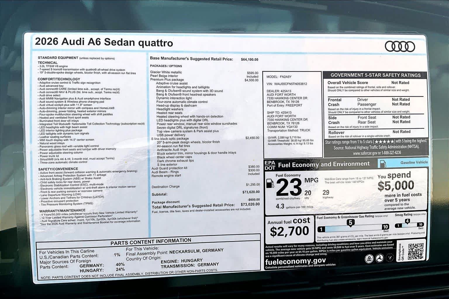 New 2026 Audi A6 Premium Plus AWD/4WD image 18