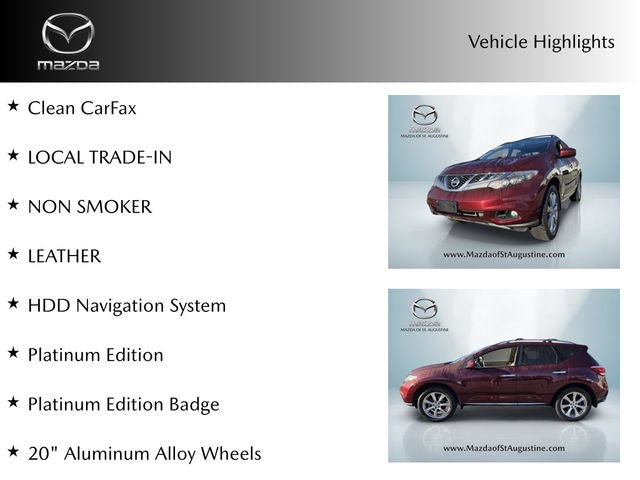 Used 2012 Nissan Murano LE w/ Platinum Pkg AWD/4WD image 2