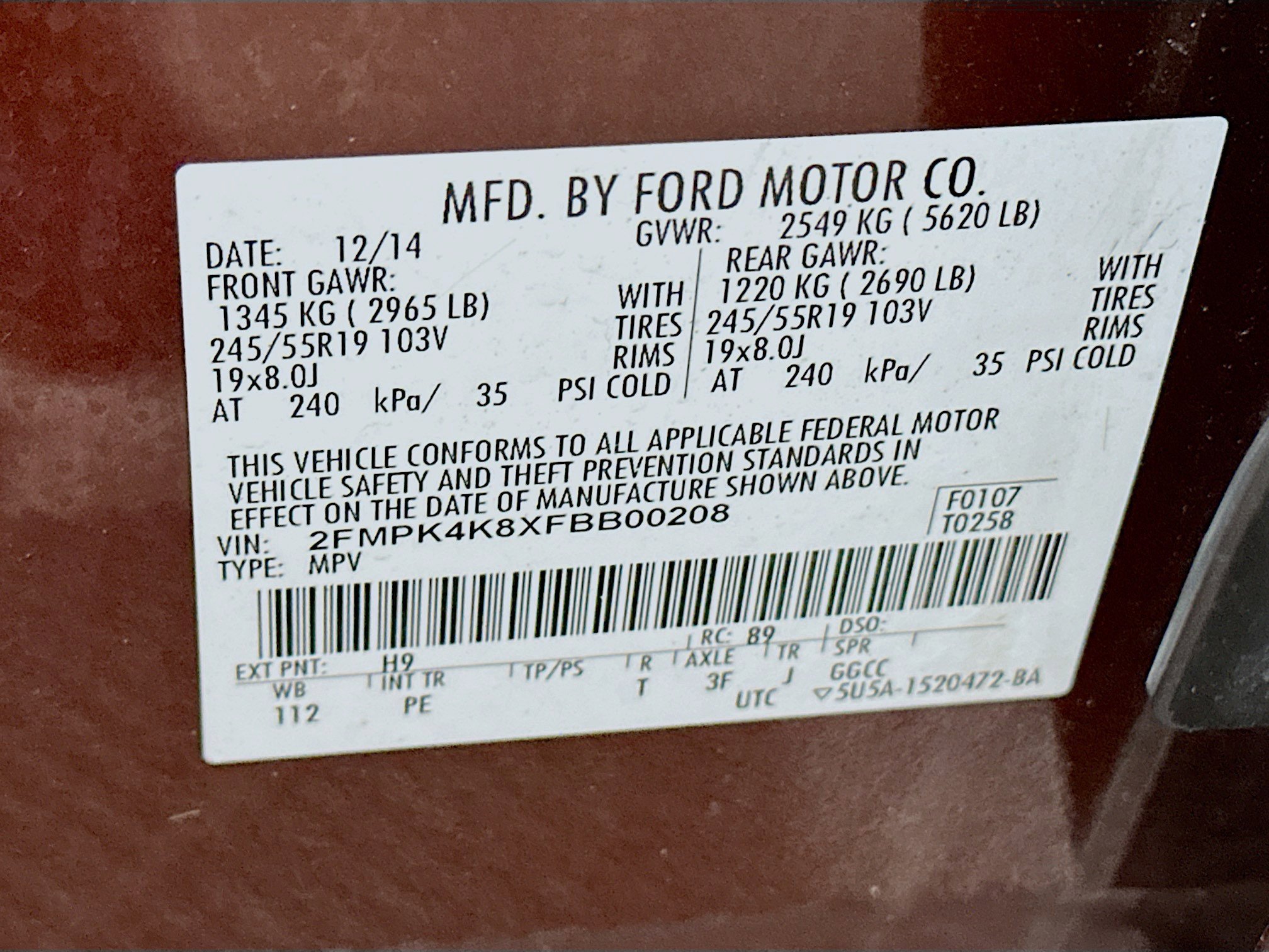 Used 2015 Ford Edge Titanium w/ Equipment Group 302A AWD/4WD image 12