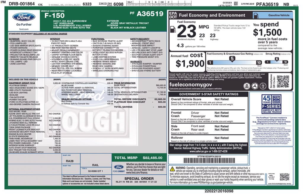 Used 2023 Ford F150 Platinum w/ Equipment Group 701A High AWD/4WD image 26