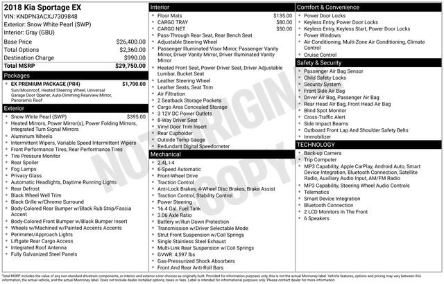 Used 2018 Kia Sportage EX w/ EX Premium Package FWD image 7