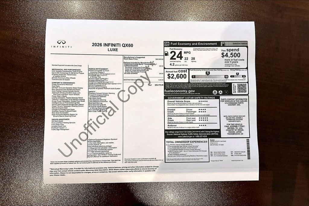 New 2026 INFINITI QX60 Luxe w/ Cargo Package FWD image 53
