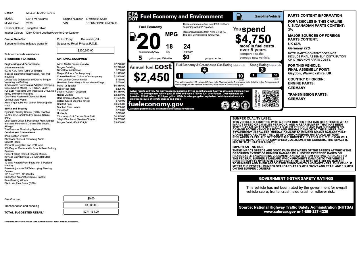 Used 2020 Aston Martin DB11 Volante image 52