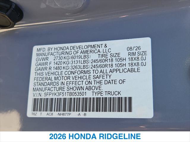 New 2026 Honda Ridgeline RTL image 26