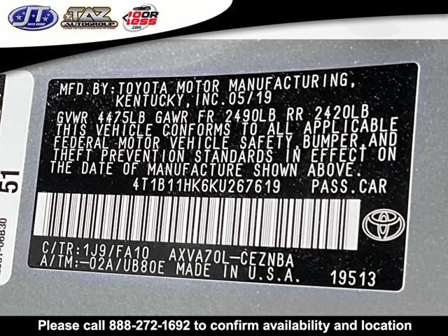 Used 2019 Toyota Camry LE FWD image 19