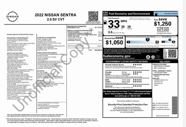 Used 2022 Nissan Sentra SV w/ Trunk Package image 21