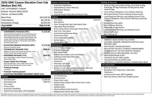 New 2026 GMC Canyon Elevation w/ Convenience Package AWD/4WD image 7