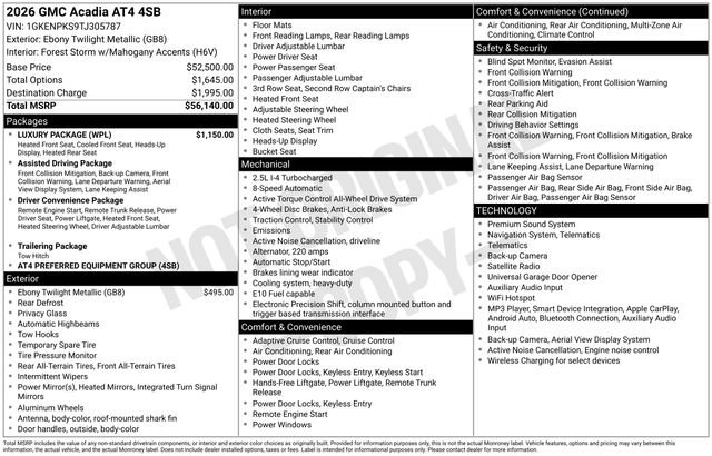 New 2026 GMC Acadia AT4 w/ Luxury Package AWD/4WD image 22
