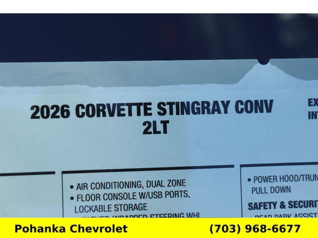 New 2026 Chevrolet Corvette Stingray Preferred Conv w/ Z51 Performance Package image 36