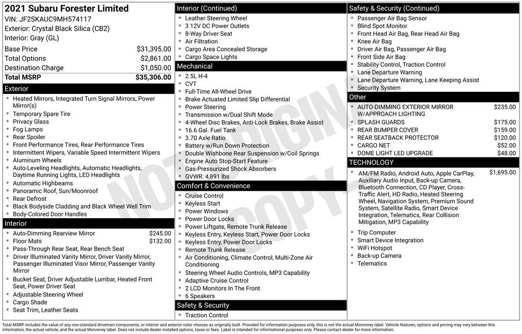 Used 2021 Subaru Forester Limited AWD/4WD image 17