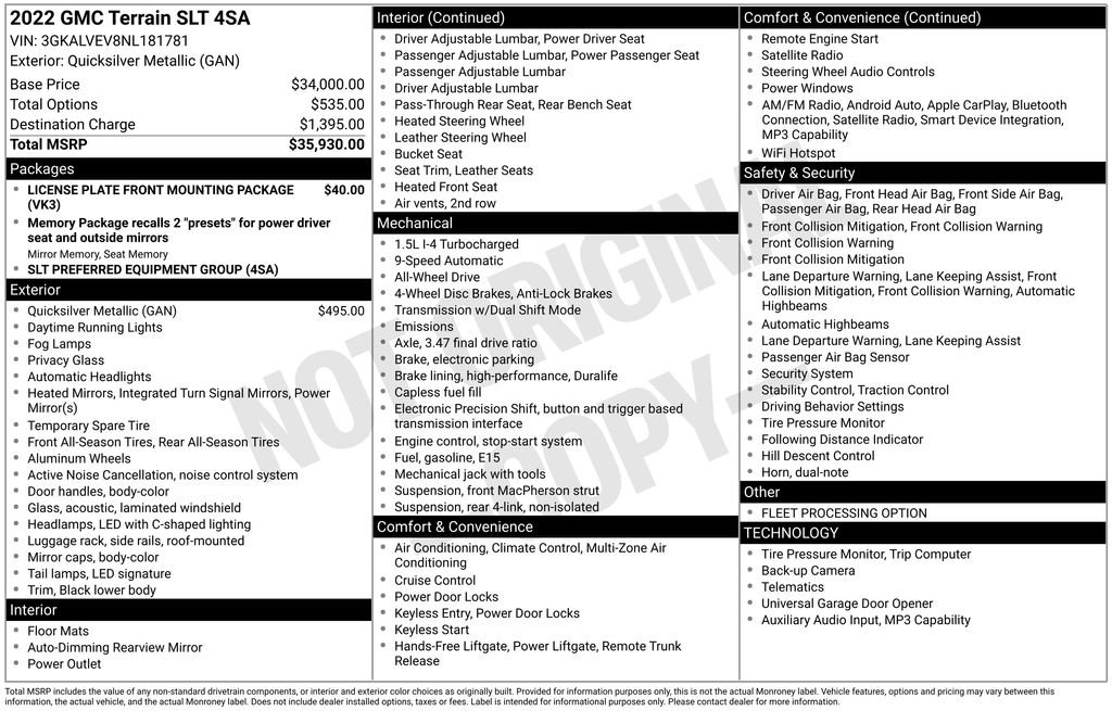 Certified 2022 GMC Terrain SLT AWD/4WD image 14