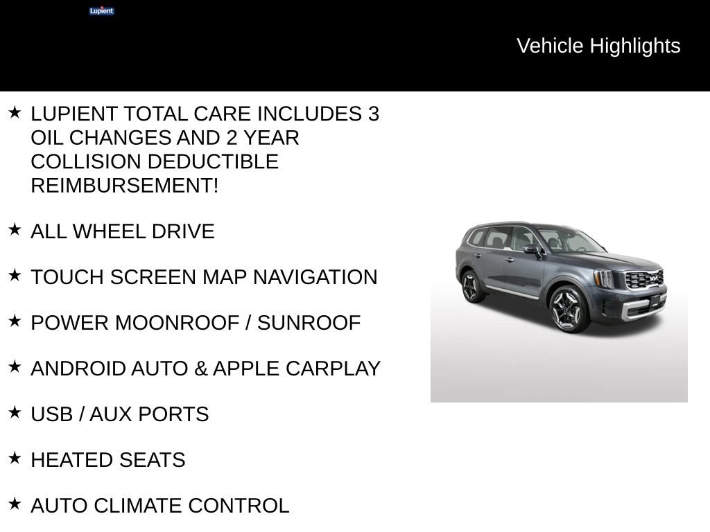 Used 2024 Kia Telluride S w/ S Sunroof Package AWD/4WD image 8