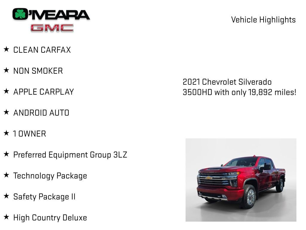 Used 2021 Chevrolet Silverado 3500 High Country w/ Z71 Off-Road Package AWD/4WD image 7