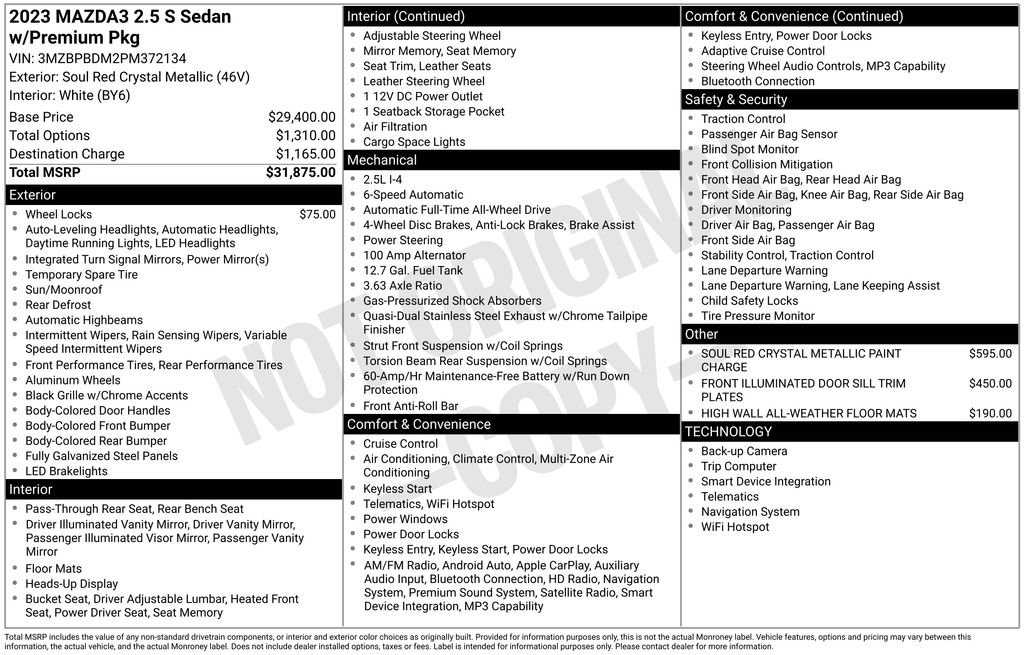 Certified 2023 MAZDA MAZDA3 s AWD/4WD image 10