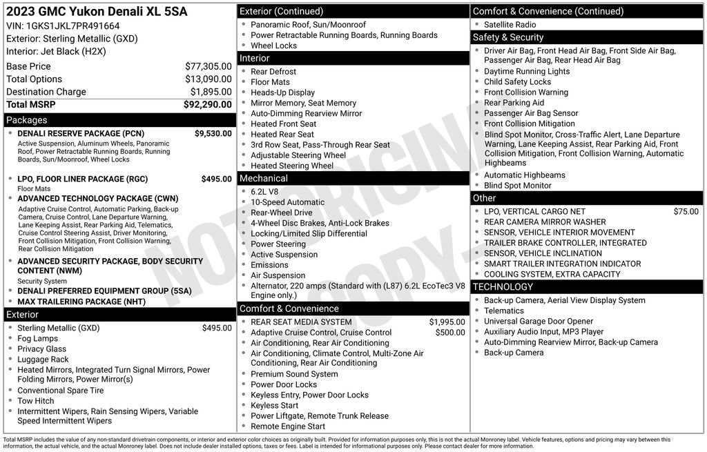 Certified 2023 GMC Yukon XL Denali w/ Denali Reserve Package RWD image 9