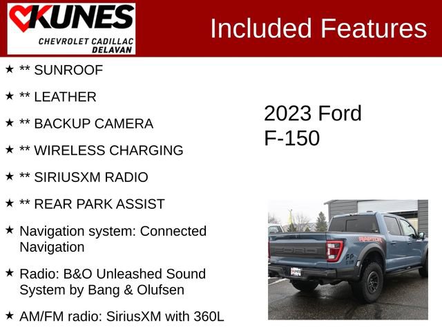 Used 2023 Ford F150 Raptor w/ Blue Interior Package image 3