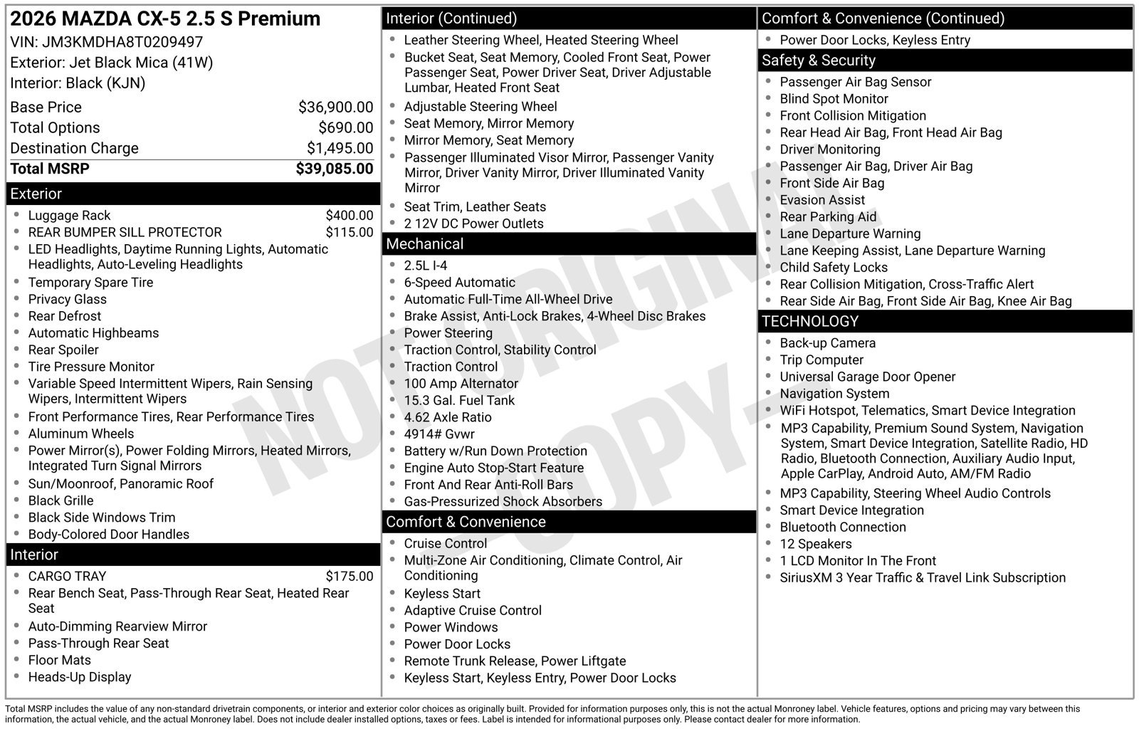 New 2026 MAZDA CX-5 2.5 S w/ Premium Package AWD/4WD image 22