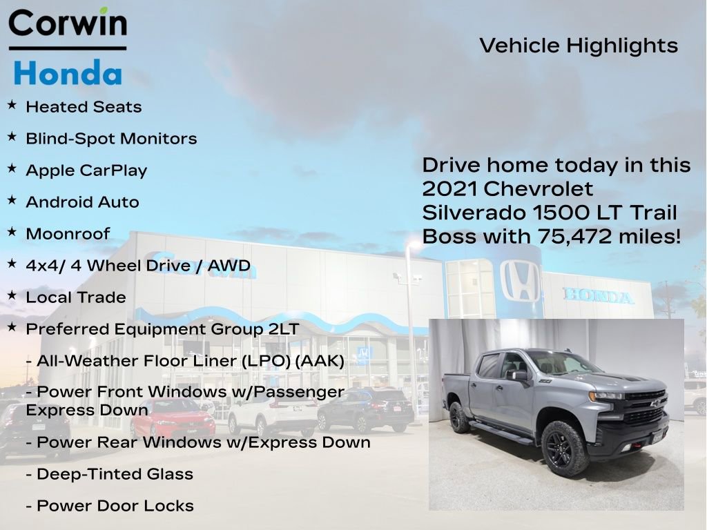 Used 2021 Chevrolet Silverado 1500 LT Trail Boss w/ Convenience Package II AWD/4WD image 7
