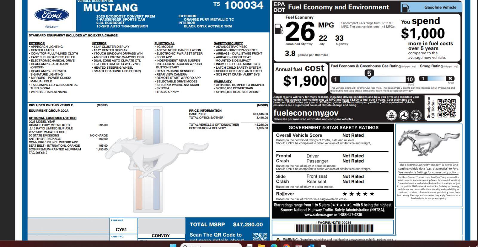 Used 2026 Ford Mustang Premium w/ Anti-Theft Package image 4