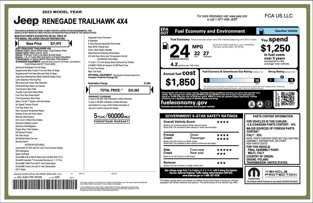 Certified 2023 Jeep Renegade Trailhawk AWD/4WD video 2