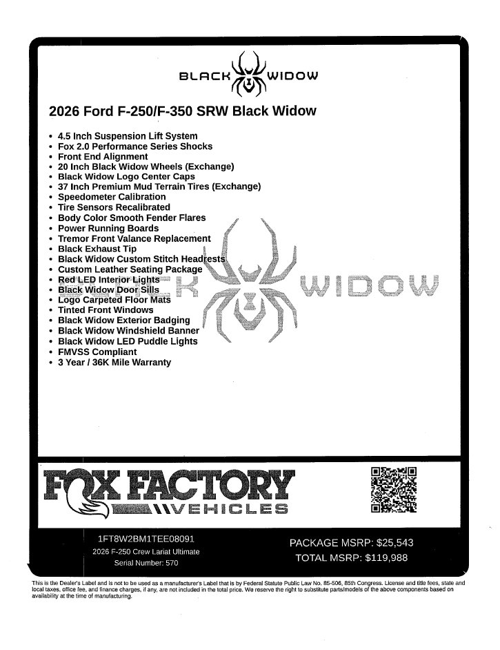 New 2026 Ford F250 Lariat w/ Black Appearance Package AWD/4WD image 3