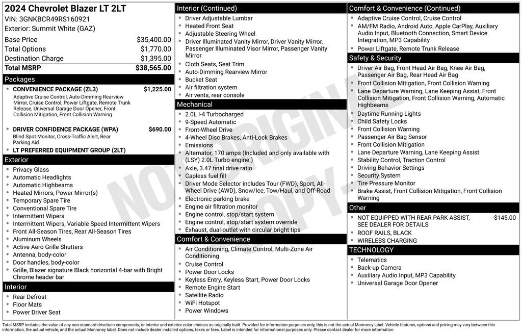 Used 2024 Chevrolet Blazer LT w/ Convenience Package FWD image 6