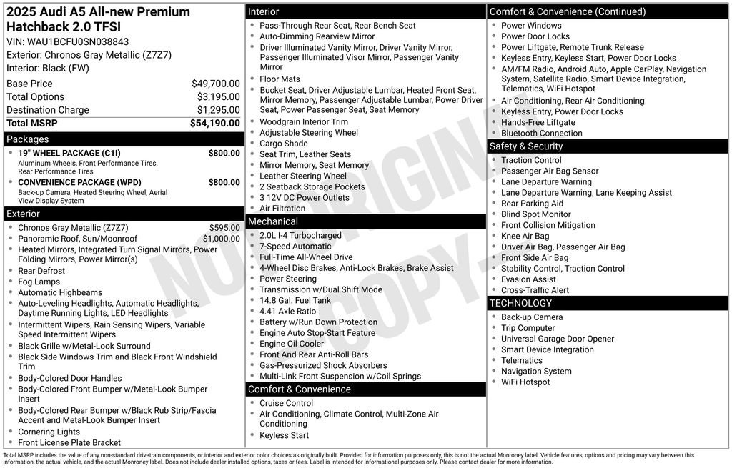 Certified 2025 Audi A5 Premium w/ Convenience Package image 3
