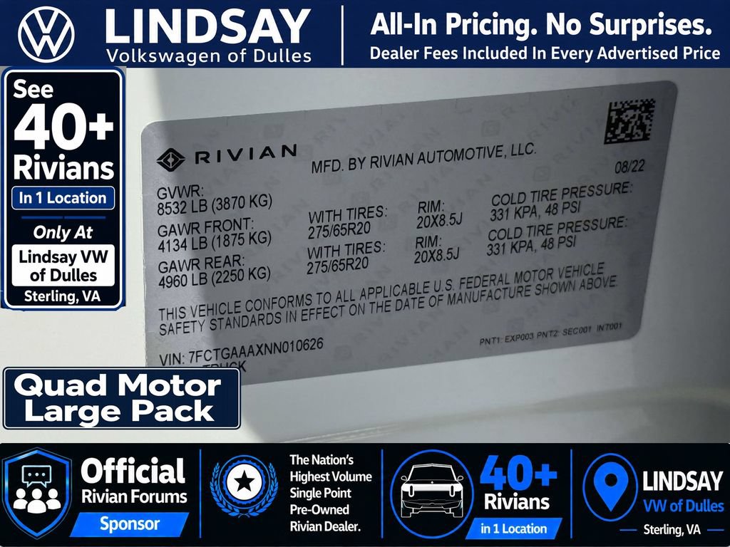Used 2022 Rivian R1T Adventure AWD/4WD image 33