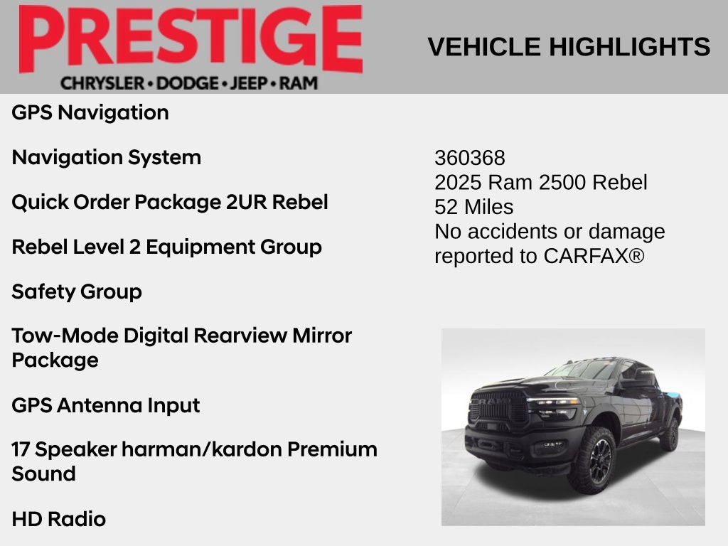 Used 2025 RAM 2500 Rebel w/ Rebel Level 2 Equipment Group AWD/4WD image 2