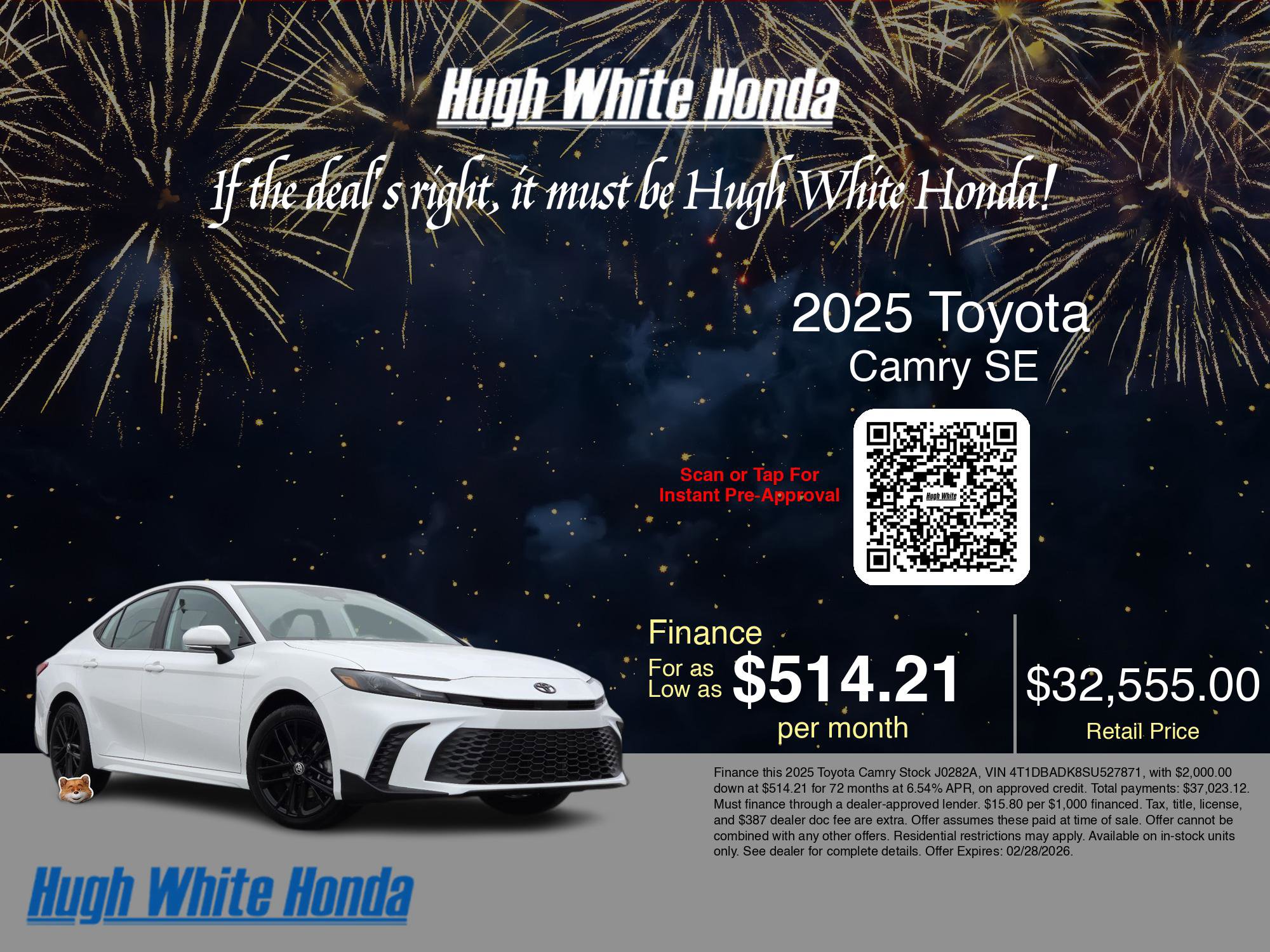 Used 2025 Toyota Camry SE w/ Convenience Package image 3