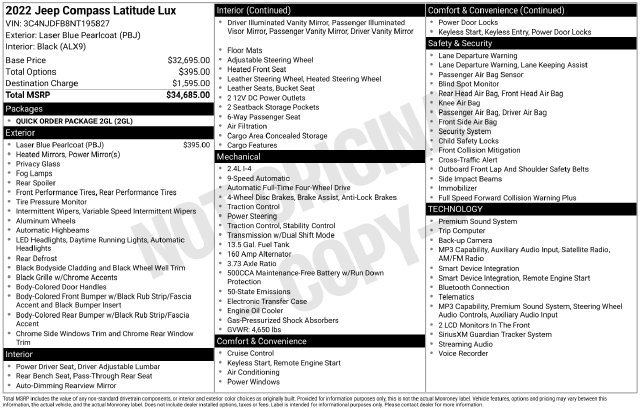 Used 2022 Jeep Compass Latitude AWD/4WD image 8