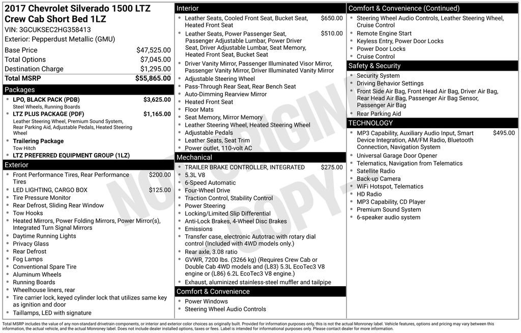 Used 2017 Chevrolet Silverado 1500 LTZ w/ LPO, Black Pack AWD/4WD image 4