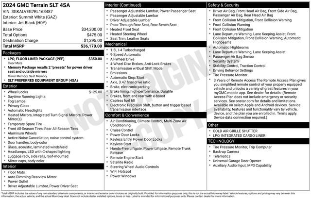 Used 2024 GMC Terrain SLT w/ LPO, Floor Liner Package AWD/4WD image 30