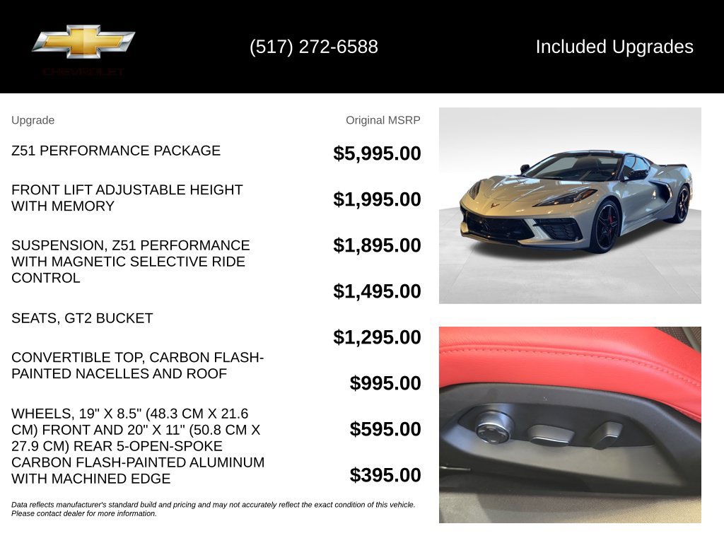 Used 2021 Chevrolet Corvette Stingray Preferred Conv w/ Z51 Performance Package RWD image 5