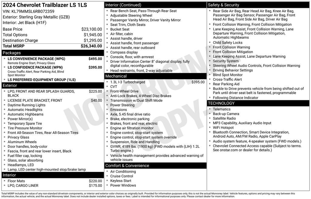 Used 2024 Chevrolet TrailBlazer LS w/ LS Convenience Package FWD image 7