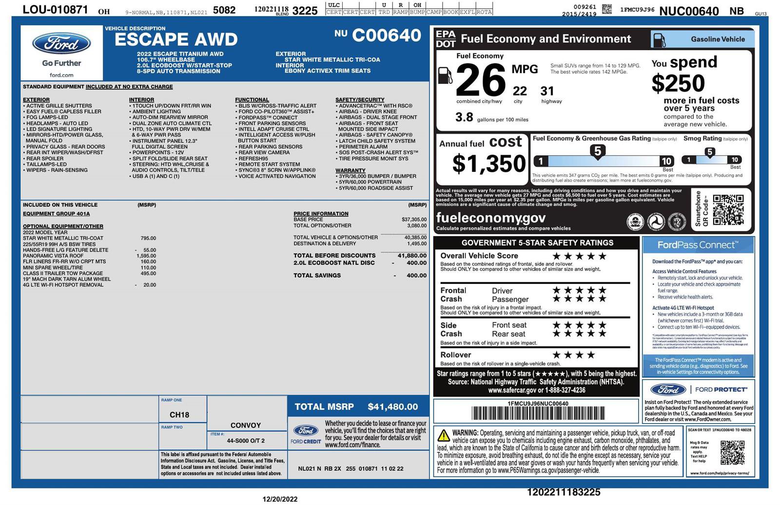 Used 2022 Ford Escape Titanium w/ Class II Trailer Tow Package image 4