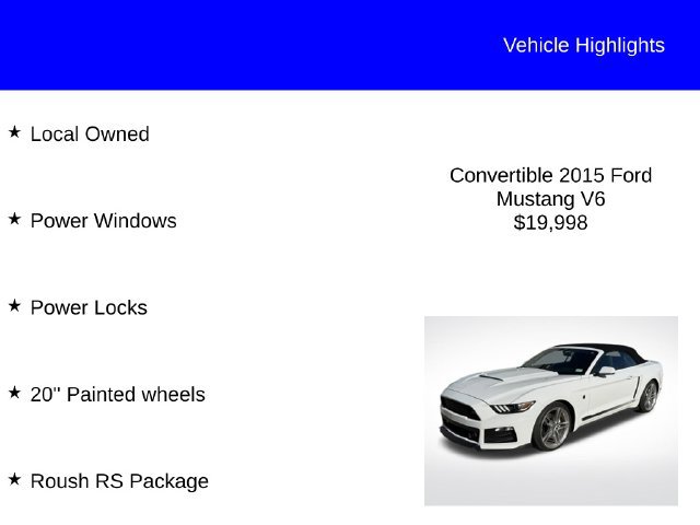 Used 2015 Ford Mustang Convertible w/ Equipment Group 051A RWD image 2