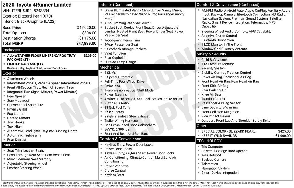 Certified 2020 Toyota 4Runner Limited AWD/4WD image 35