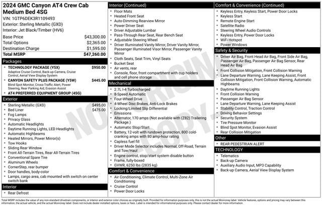 Used 2024 GMC Canyon AT4 w/ Technology Package AWD/4WD image 33