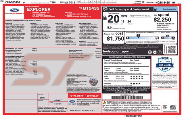 Used 2022 Ford Explorer ST w/ Equipment Group 401A AWD/4WD image 7