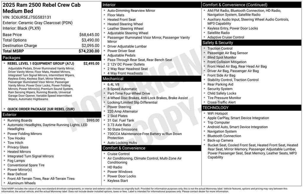 Used 2025 RAM 2500 Rebel w/ Rebel Level 1 Equipment Group AWD/4WD image 16