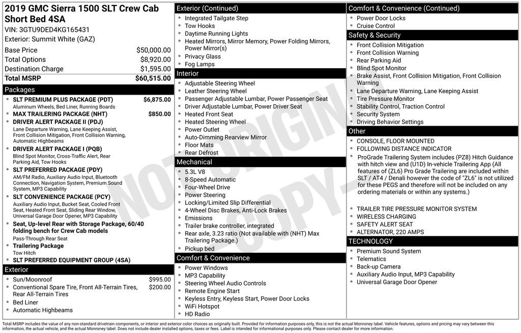 Used 2019 GMC Sierra 1500 SLT w/ SLT Premium Plus Package AWD/4WD image 10