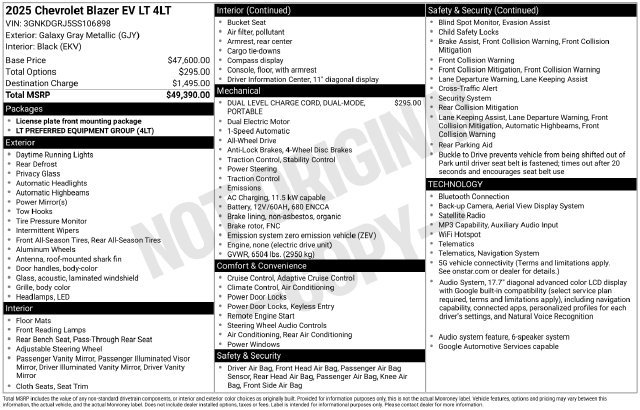 Used 2025 Chevrolet Blazer EV LT AWD/4WD image 6