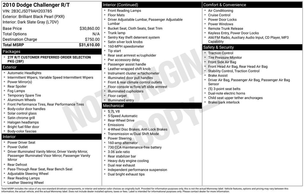 Used 2010 Dodge Challenger R/T RWD image 32
