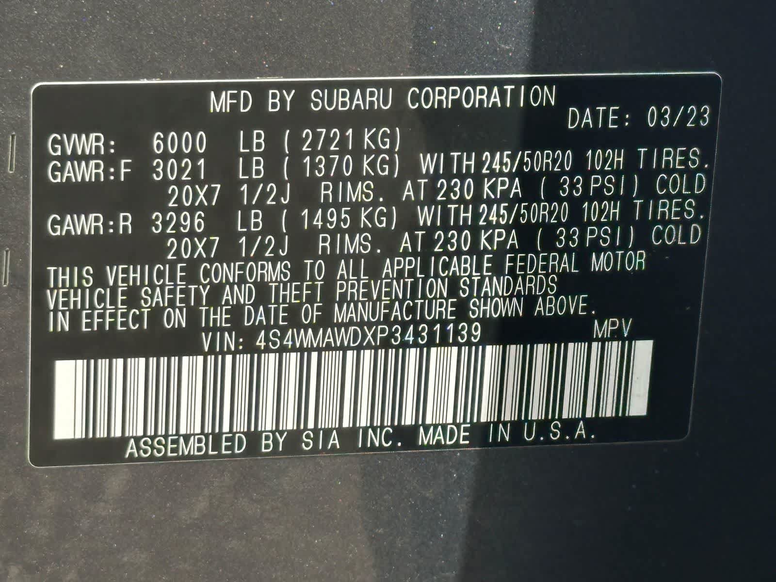 Certified 2023 Subaru Ascent Touring AWD/4WD image 34