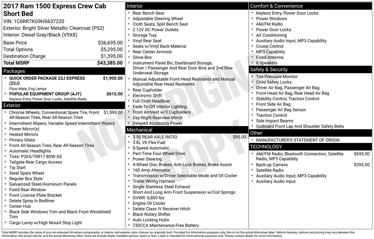 Used 2017 RAM 1500 Express AWD/4WD image 45
