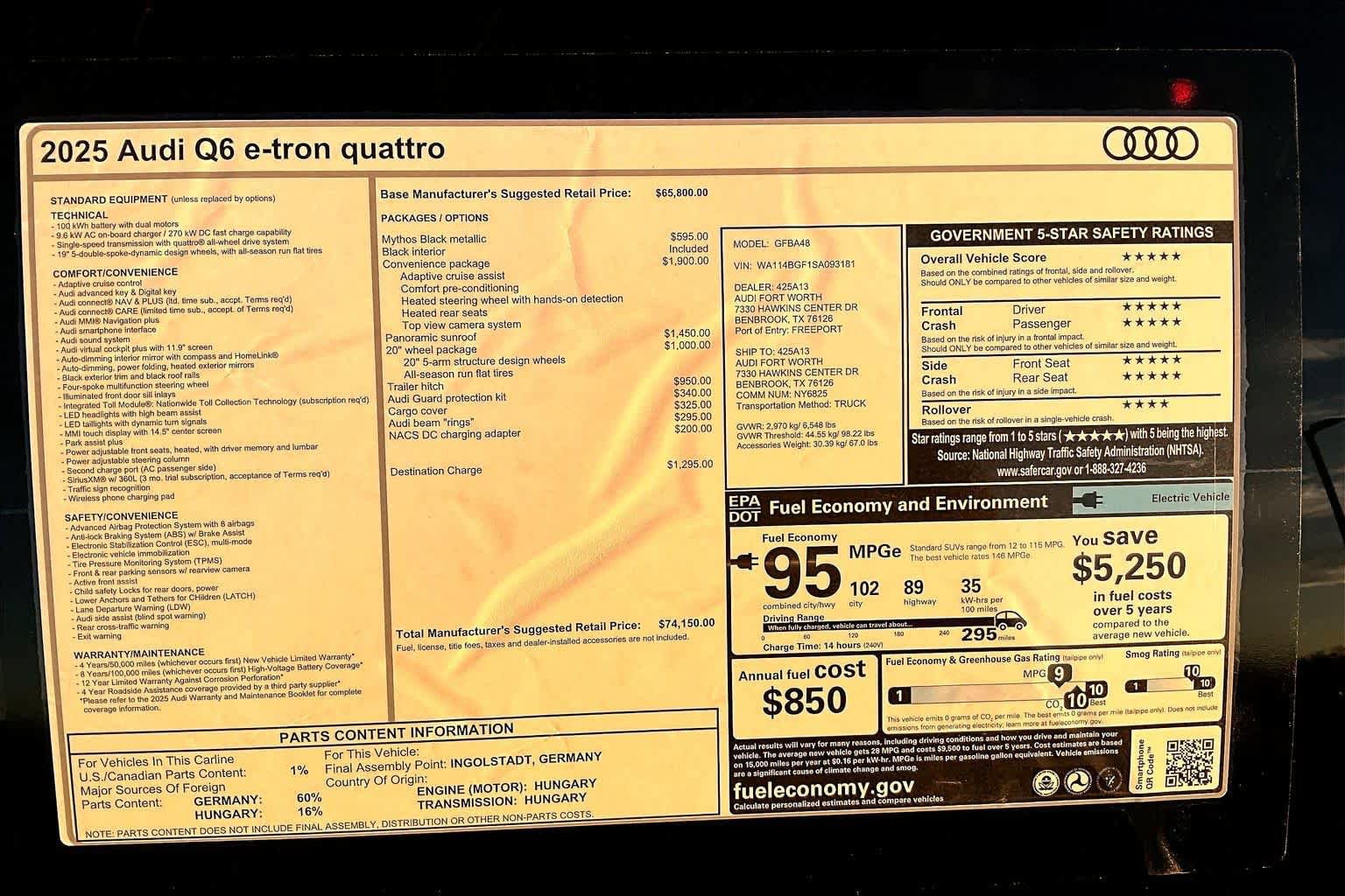 New 2025 Audi Q6 e-tron Premium AWD/4WD image 16