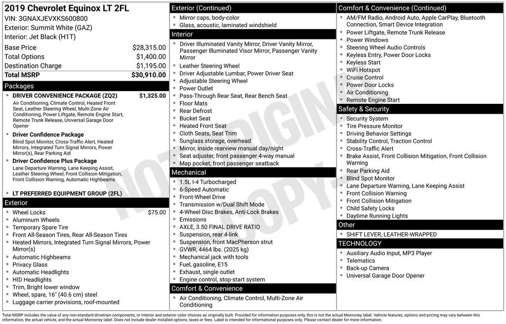 Used 2019 Chevrolet Equinox LT w/ Driver Convenience Package image 11