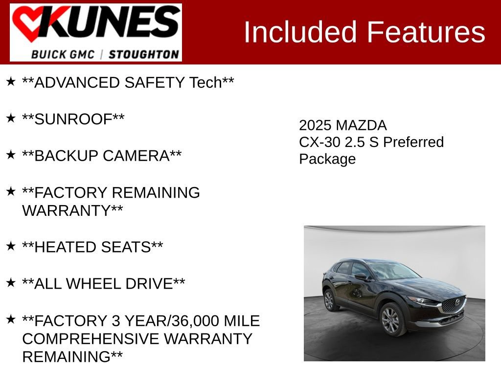 Used 2025 MAZDA CX-30 AWD 2.5 S w/ Preferred Package image 2